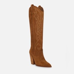 Steve Madden Women's Lasso Cognac Leather Western Cowboy Boots NIB Size 7